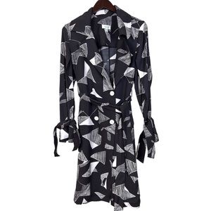 Jovanna London Geo Print Trench Coat 4